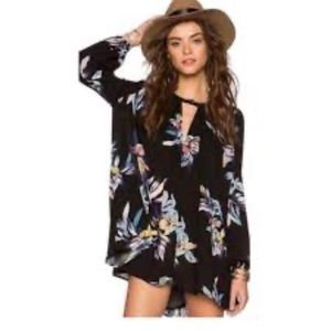 Free people Womans tree swing boho mini dress tunic size L